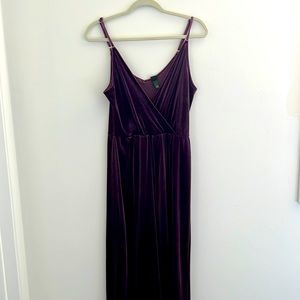 Purple velvet romper